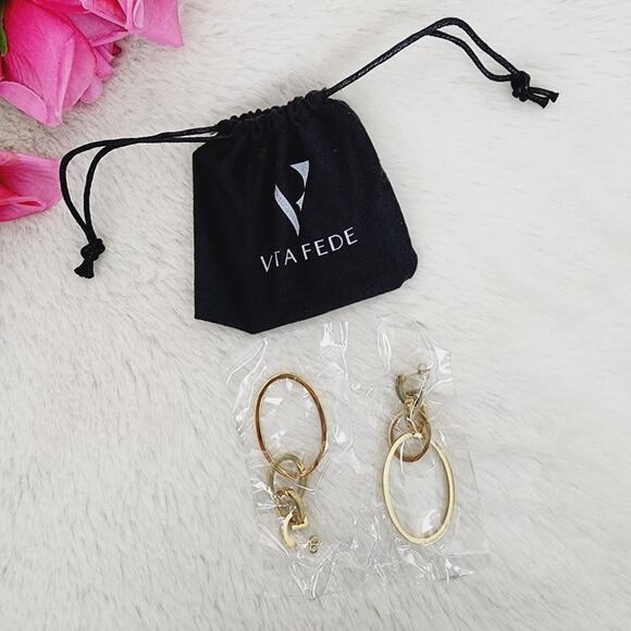 NEW Vita Fede Cassio Convertible Dangle Drop Earrings Gold Tone Metal - Picture 1 of 10